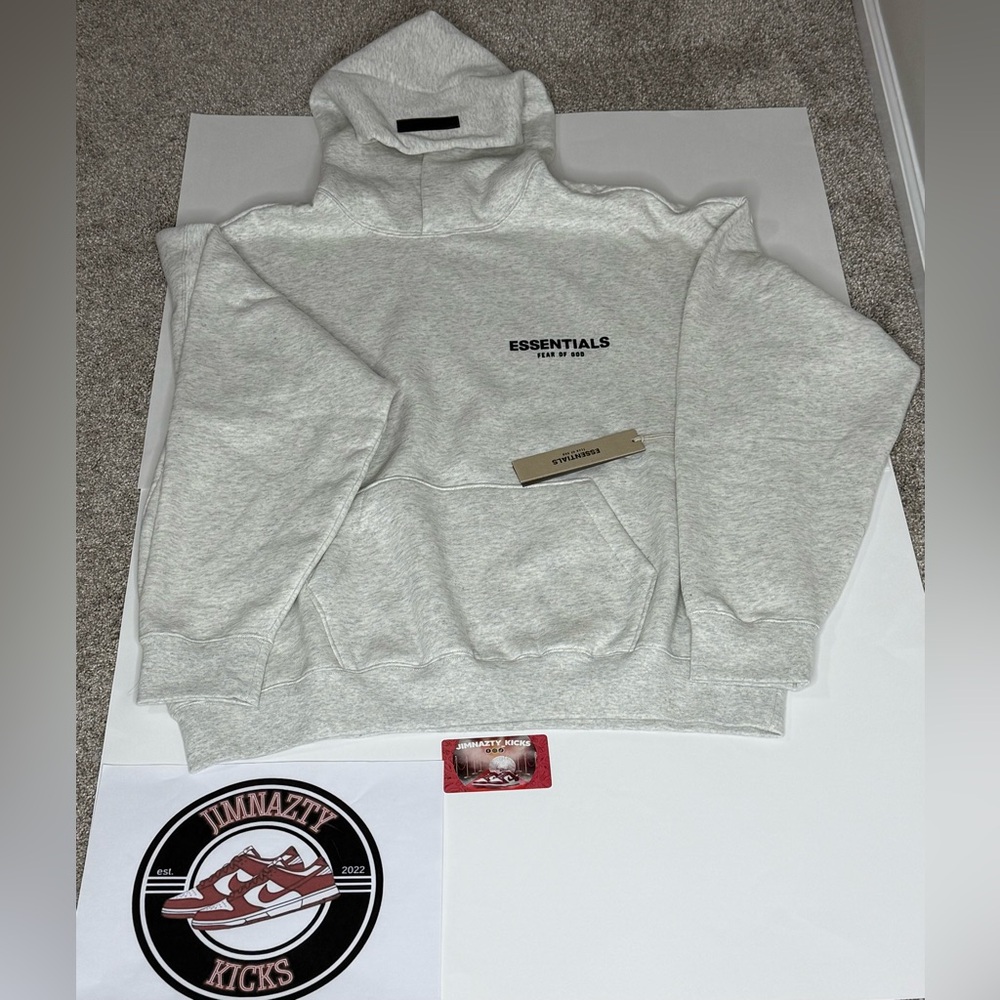 Essentials Fear of God Light Oatmeal Hoodie Sweatshirt Size Medium